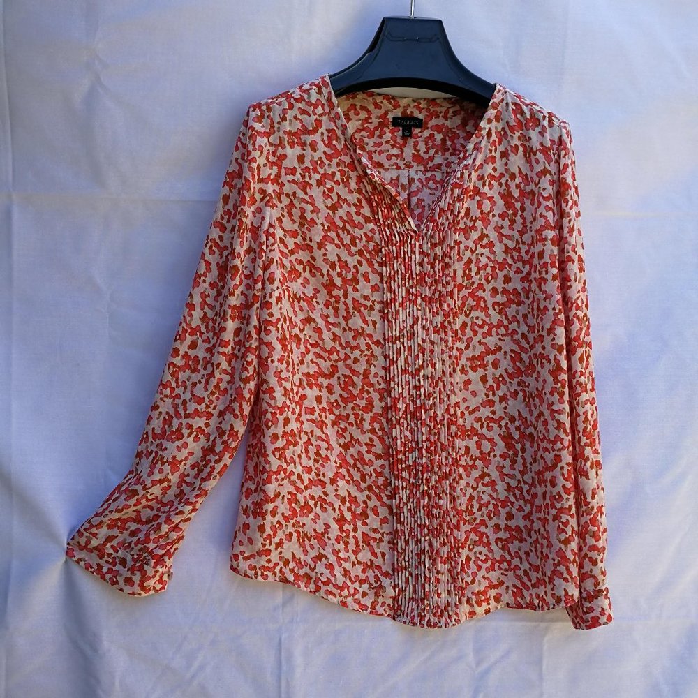 TALBOTS Long Sleeve Women Top Size: M/Red